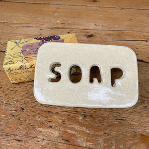 Stoneware Soap Tray - S O A P